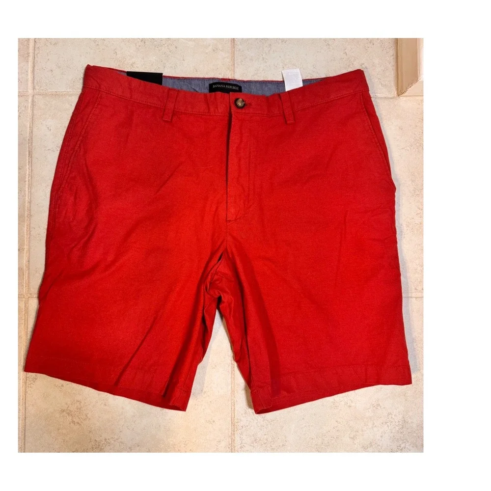Banana Republic Aiden Shorts 36 Red‎ Slim Fit 10